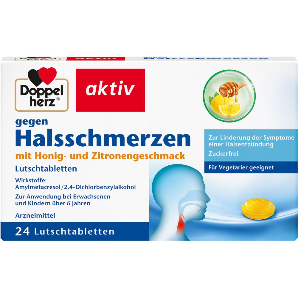 Doppelherz gegen Halsschmerzen Honig- und Zitronengeschmack