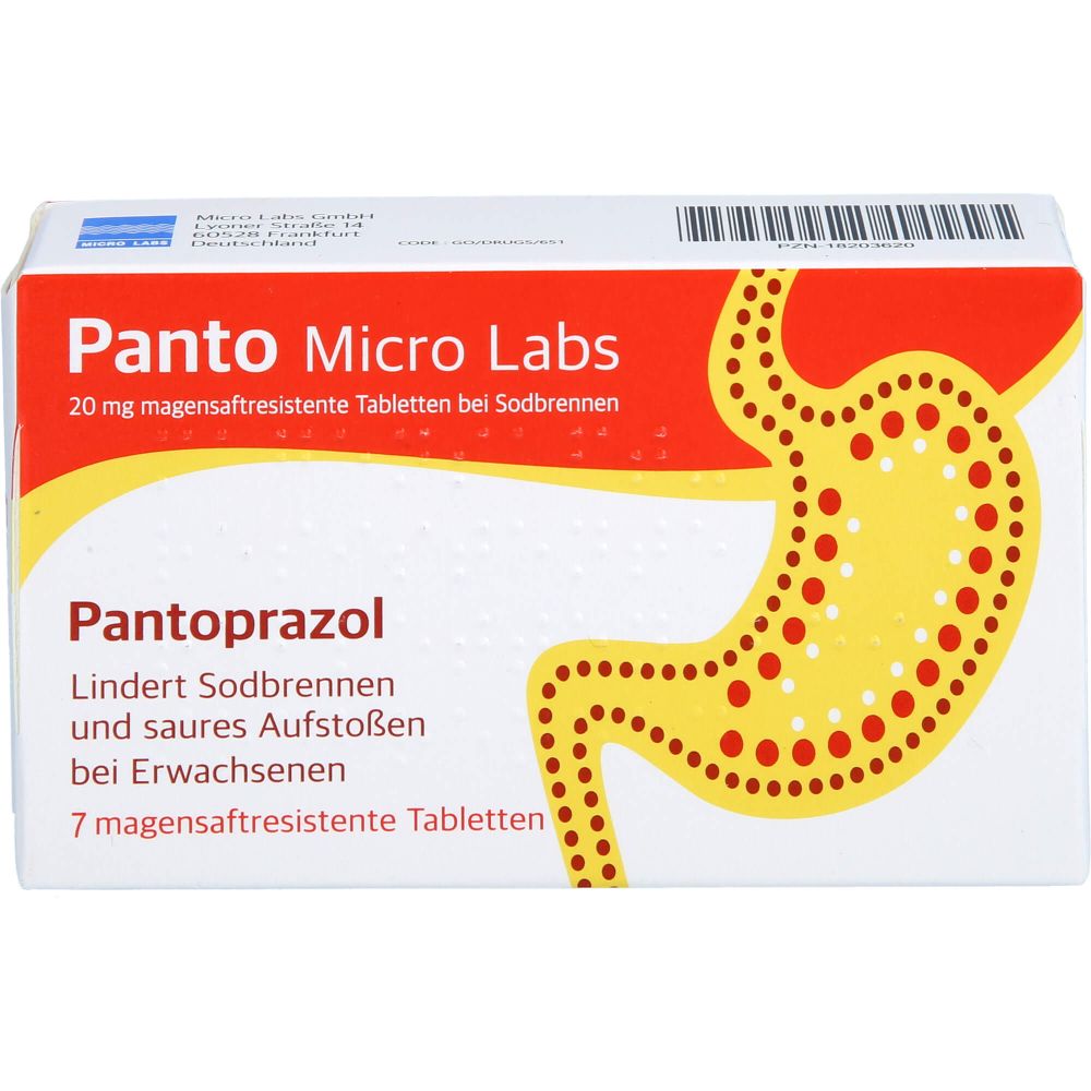 Panto Micro Labs 20 mg bei Sodbrennen