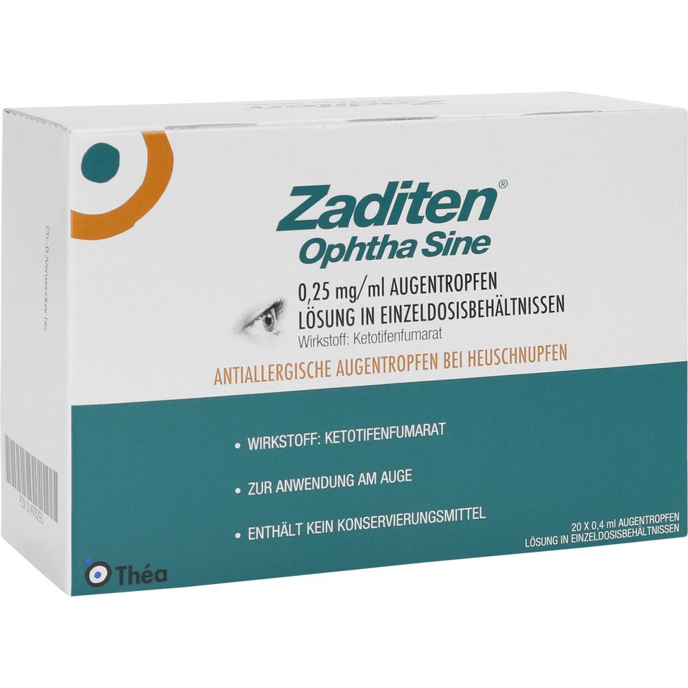 ZADITEN ophtha sine 0,25 mg/ml Augentropfen