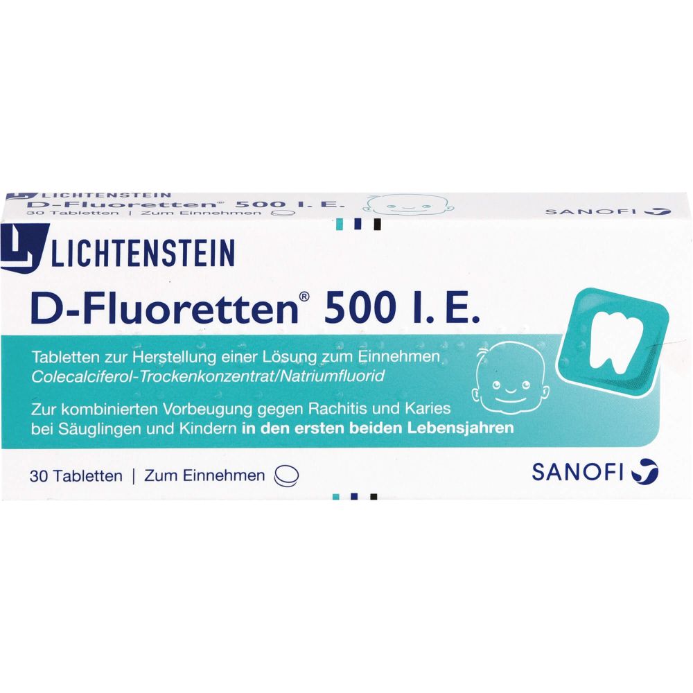 D-Fluoretten 500 I.E. Tabl.z.Herst.e.Lsg.z.Einnehmen