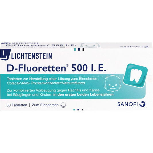 D-Fluoretten 500 I.E. Tabl.z.Herst.e.Lsg.z.Einnehmen