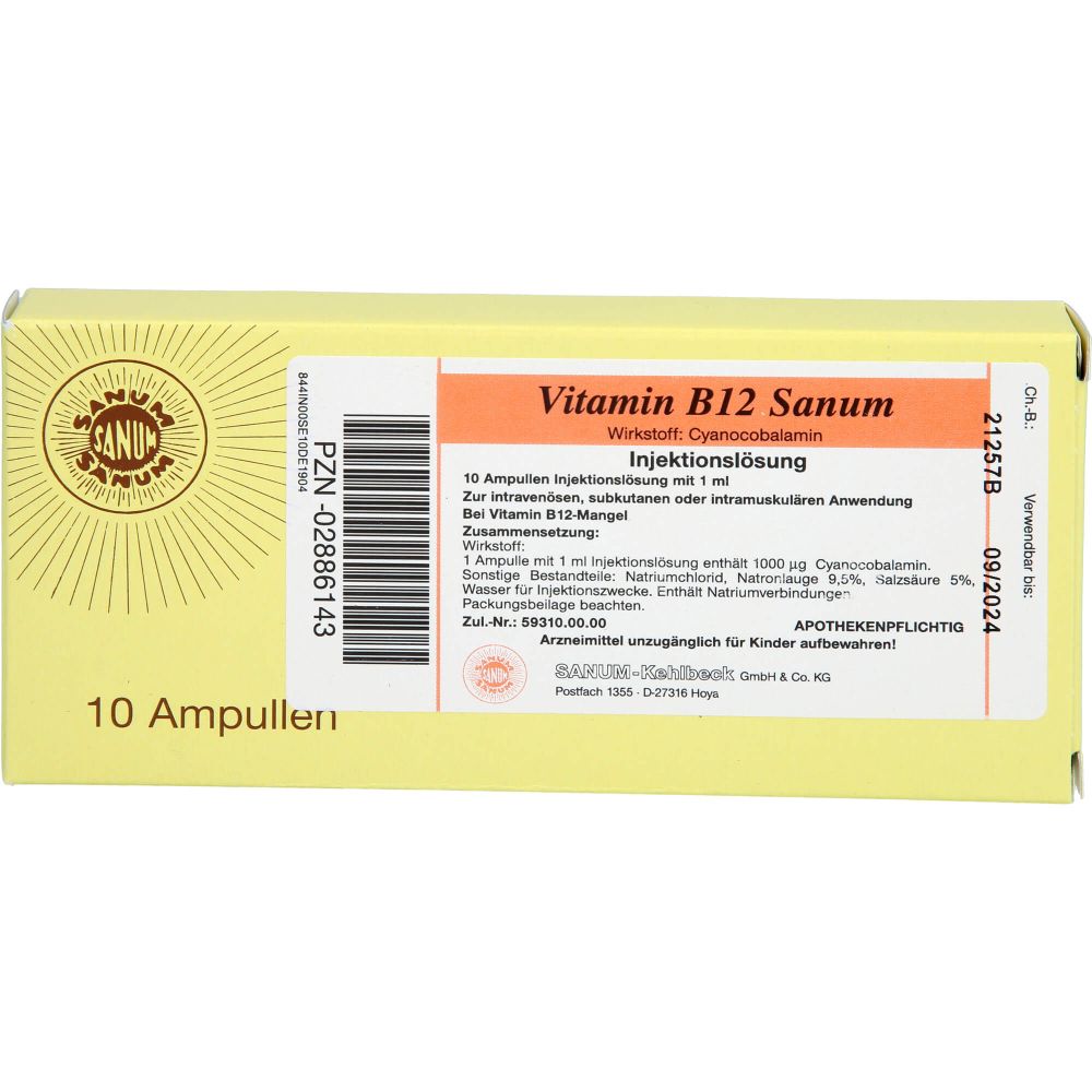 Vitamin B12 Sanum 1000 μg/ml Injektionslösung