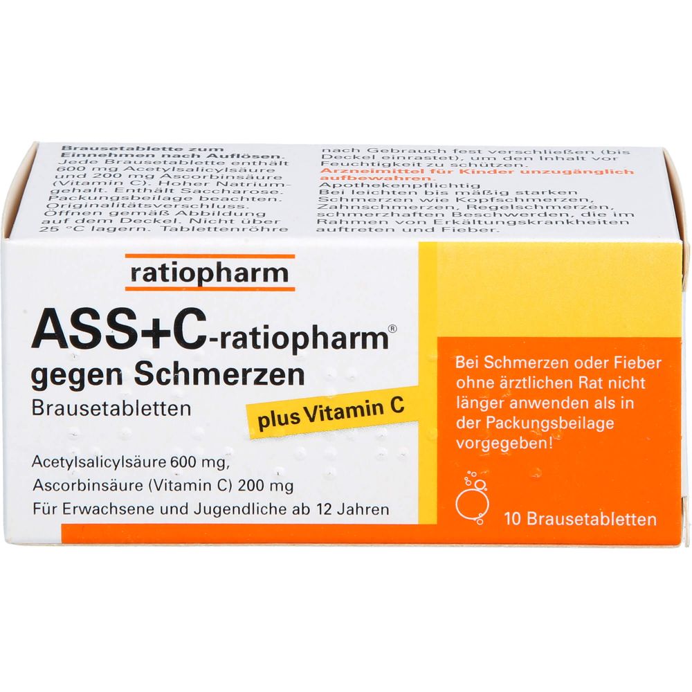 ASS+C-ratiopharm gegen Schmerzen