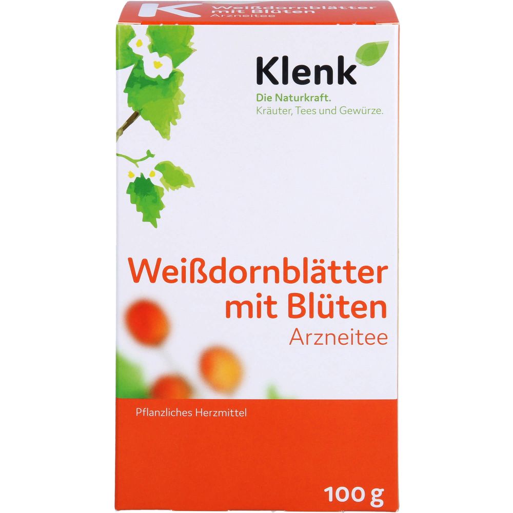 Weißdornblätter mit Blüten Tee