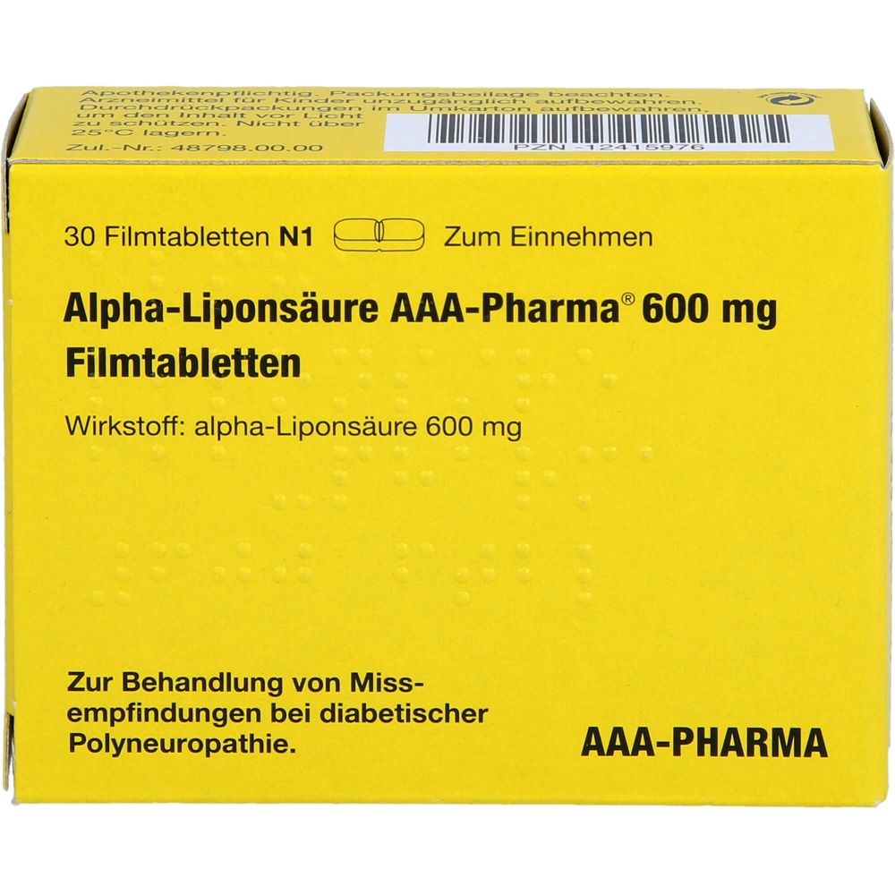 Alpha-Liponsäure AAA-Pharma 600 mg