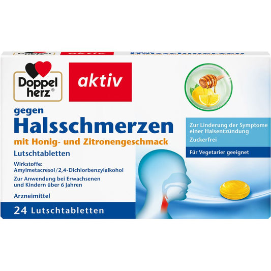 Doppelherz gegen Halsschmerzen Honig- und Zitronengeschmack