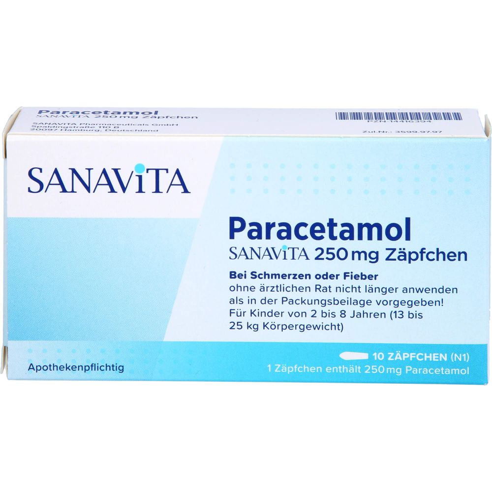 Paracetamol SANAVITA 250 mg