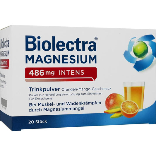Biolectra Magnesium 486 mg intens Trinkpulver Orangen-Mango-Geschmack