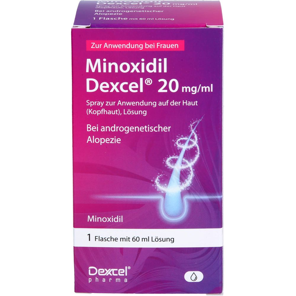 Minoxidil Dexcel 20 mg/ml zur Anwendung auf der Kopfhaut Frauen