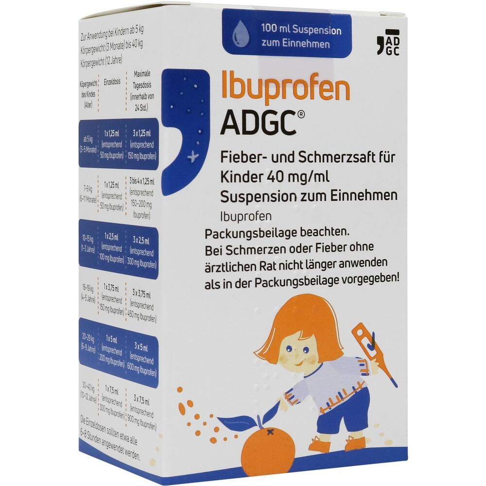 Ibuprofen ADGC Fieber- und Schmerzsaft für Kinder 40 mg/ml Suspension zum Einnehmen